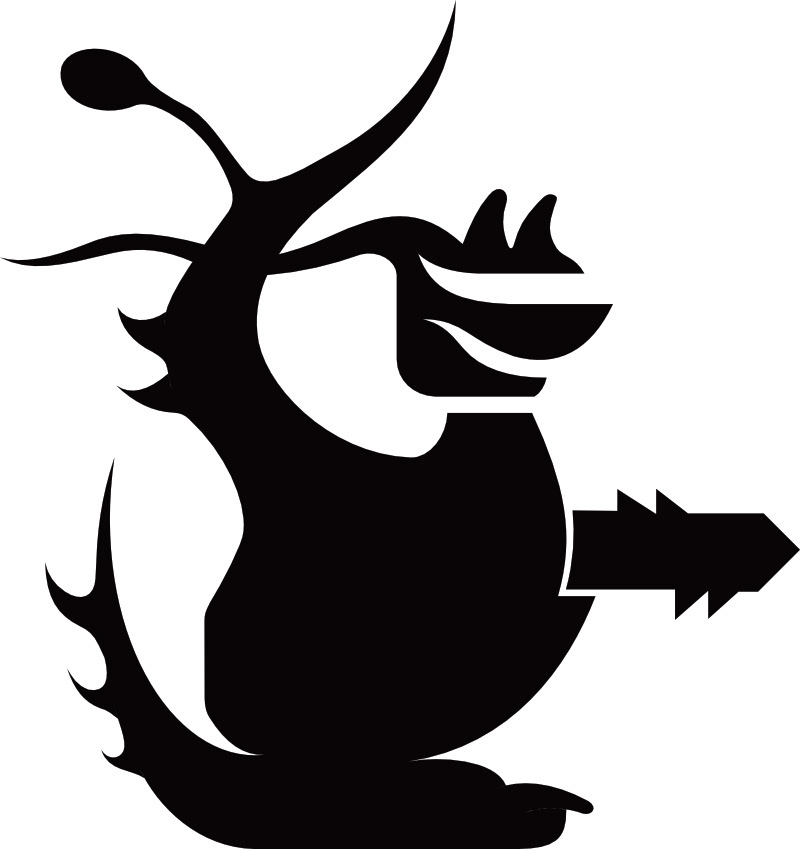 This is an abstract drawing in black in the art style of sharp lines, curves with some touch of figurative ellements